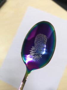 Rainbow Spoon face with laser engraved pineapple